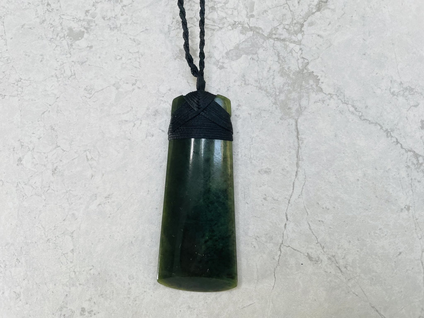 Lashed Greenstone Nephrite Jade Maori Toki 70mm