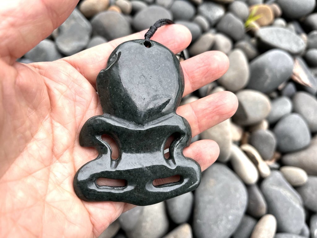 Unique X-Large Greenstone Tiki 80mm