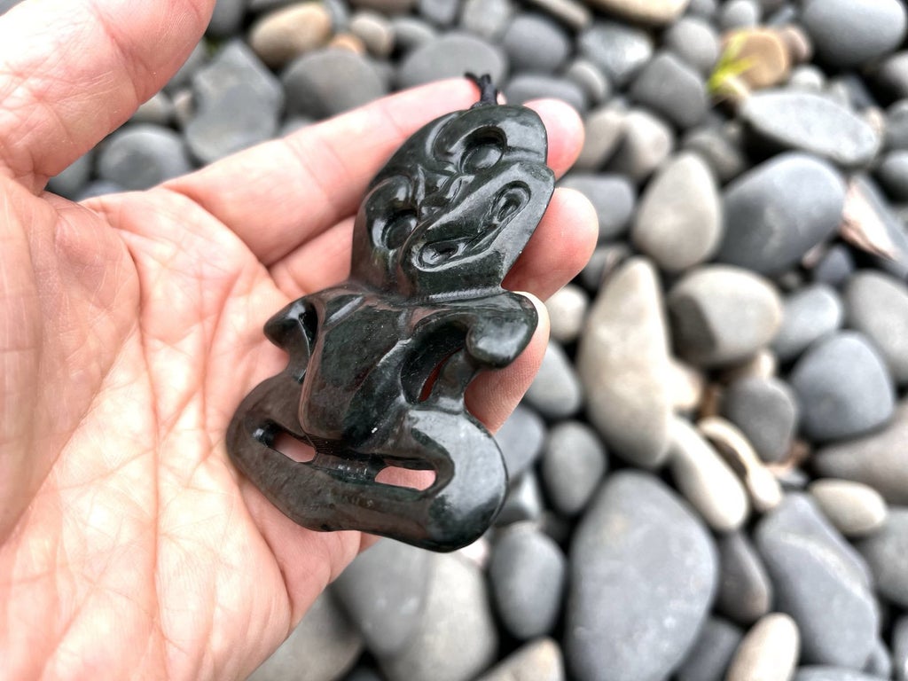 Unique X-Large Greenstone Tiki 80mm
