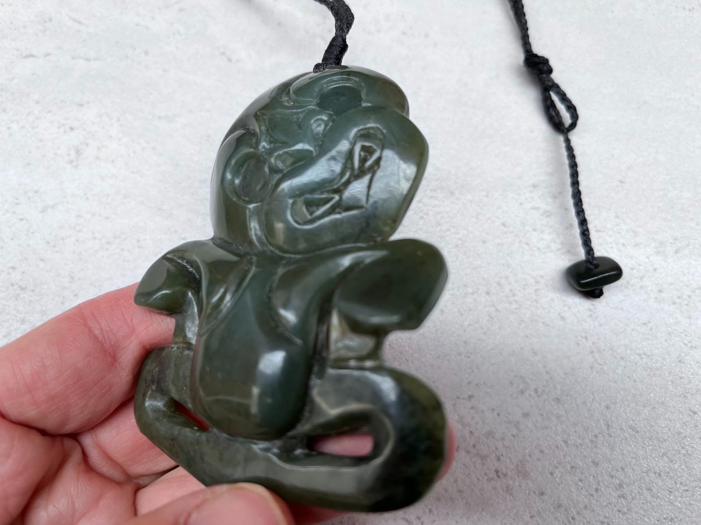 X-Large Greenstone Tiki 80mm