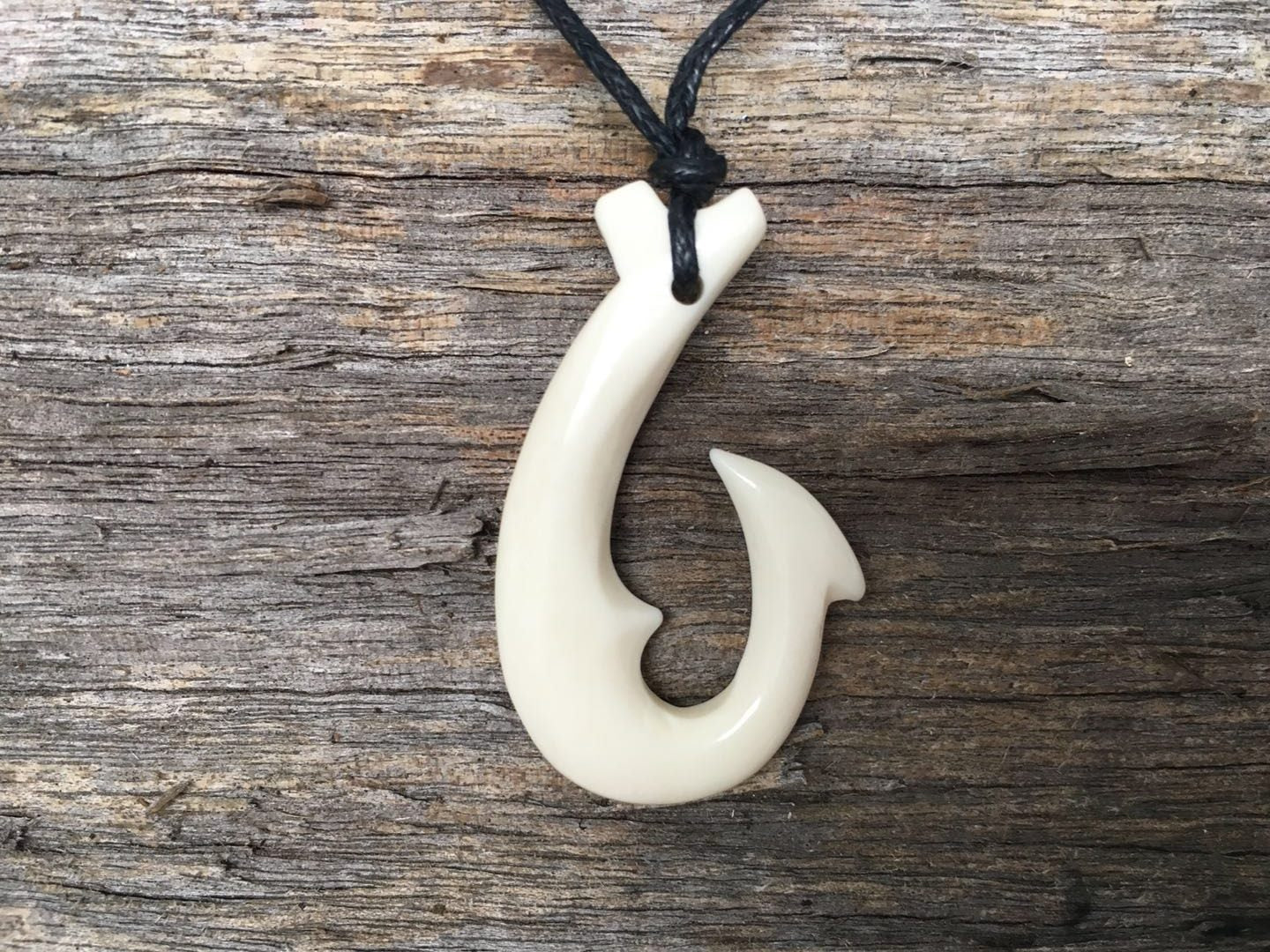 Bone Carving Pendant Fish Hook