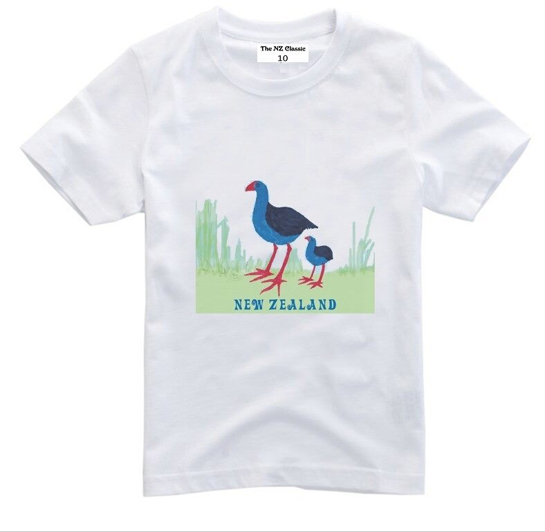 Cotton NZ Pukeko Kids T-shirt White
