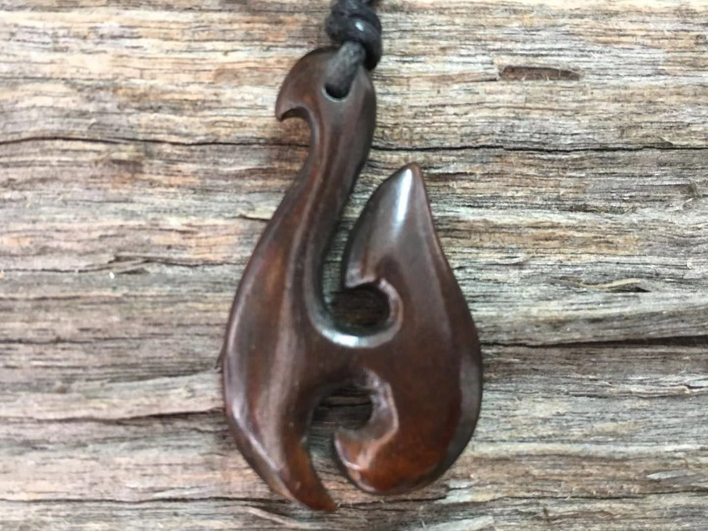 Bone Carving Pendant Brown Hook
