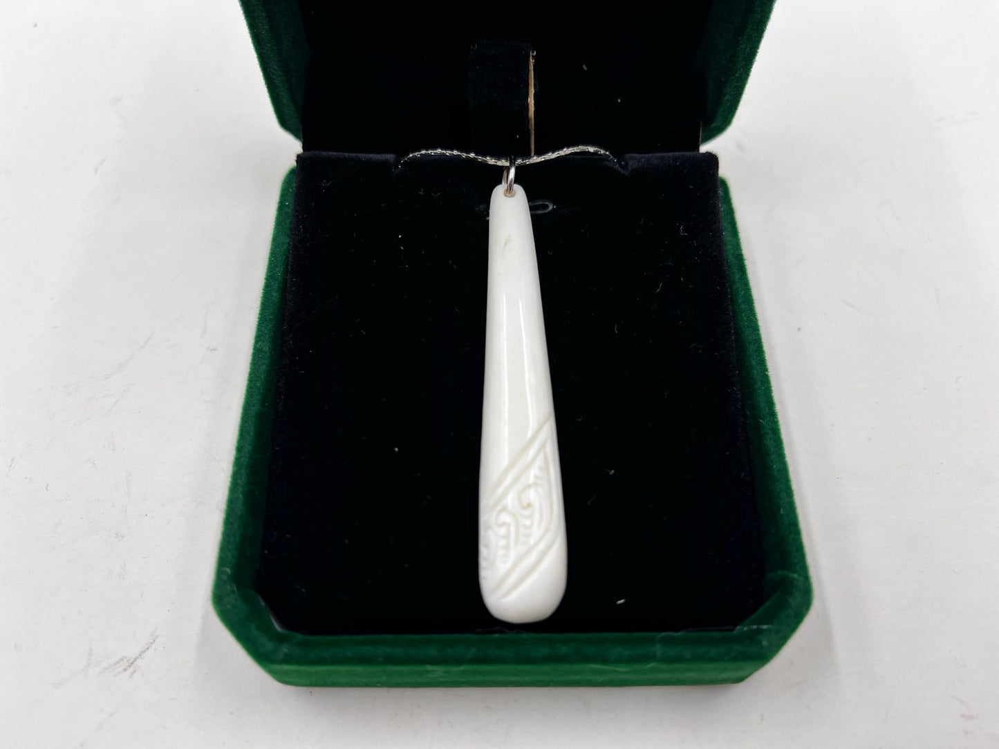 60mm Bone Drop Pendant by Carving Studio NZ in Gift Box