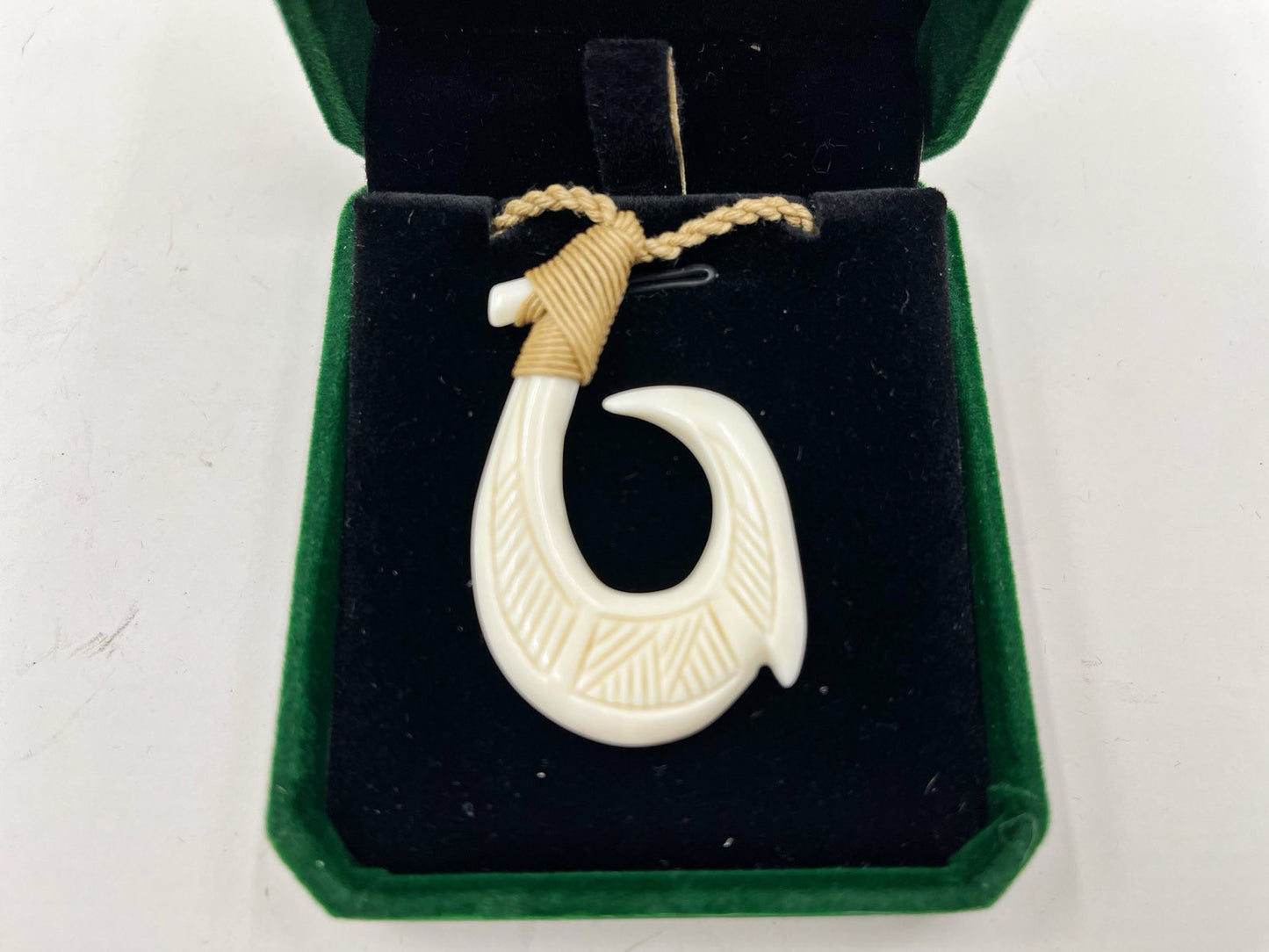 Bone Carving Hei Matau Fish Hook Pendant Māori Necklace Inspired by Maui’s Hook in Moana