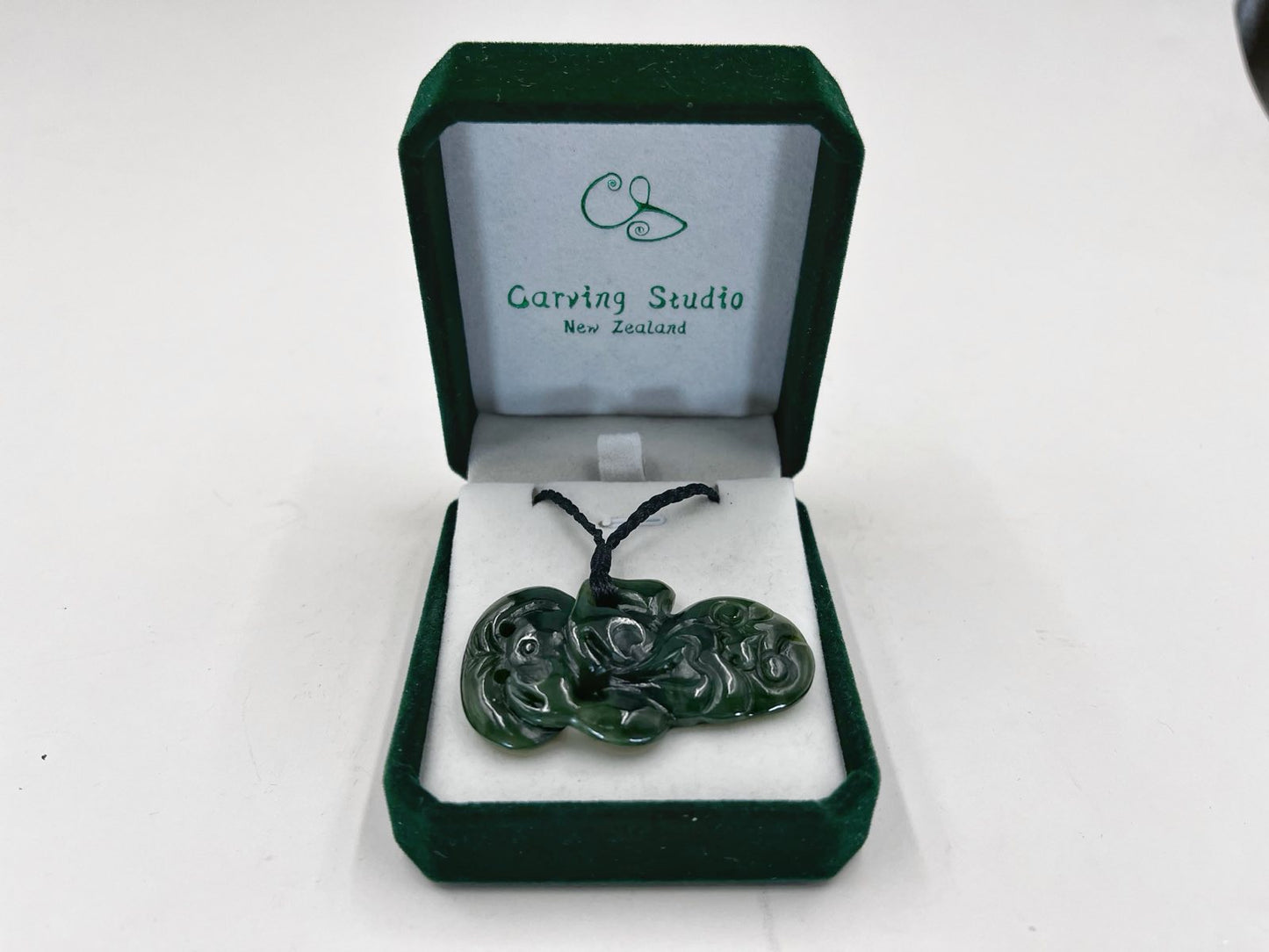Large Greenstone Hei Tiki 55mm Carving Studio NZ