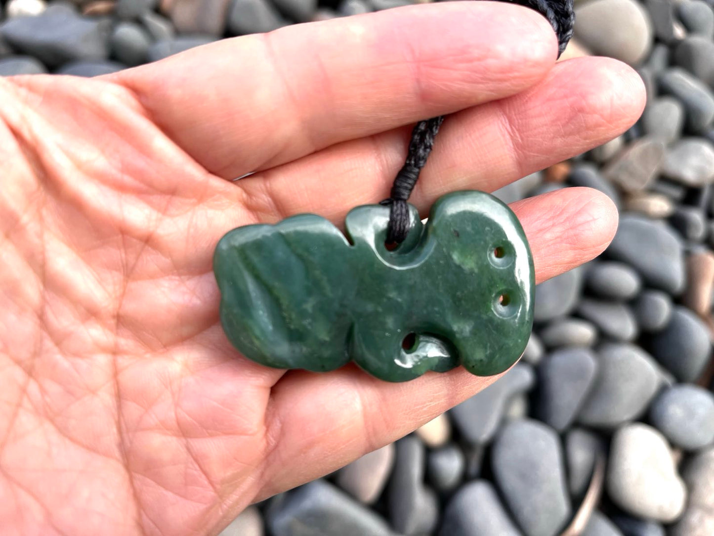 Large Greenstone Hei Tiki 55mm Carving Studio