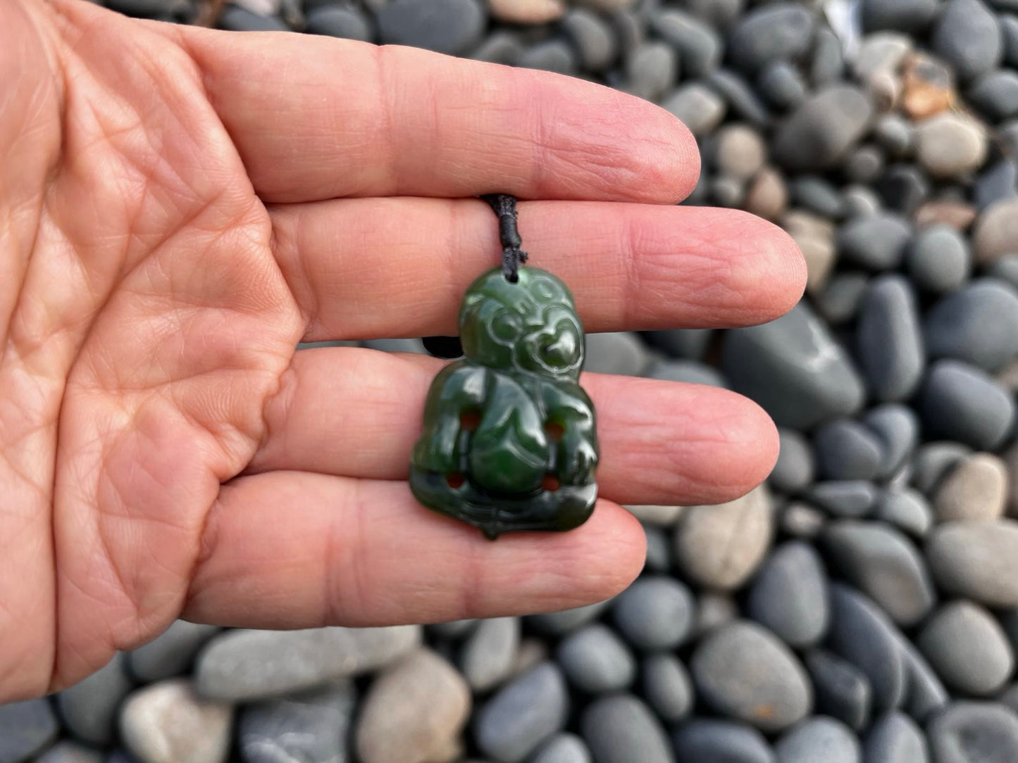 Greenstone Hei Tiki Pendant – 30mm, Symbol of Fertility & Good Luck, Luxury Gift Box Included
