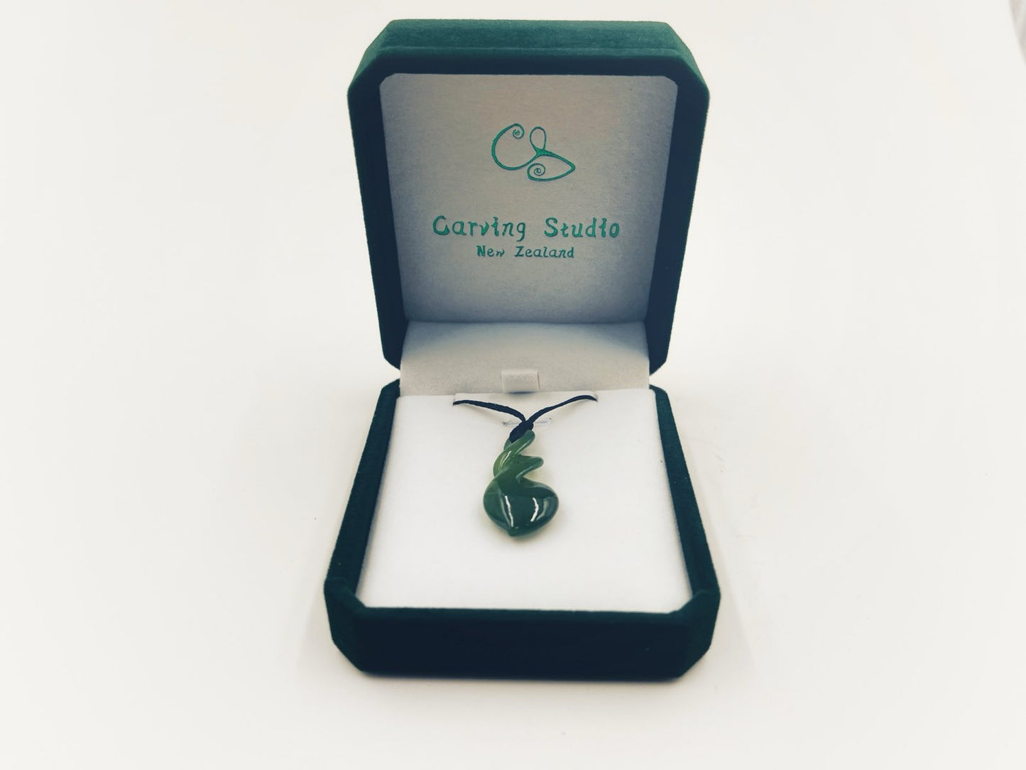 Greenstone Nephrite Jade Tiny Double Twist Pendant – 30mm Hand-Carved Carving Studio NZ