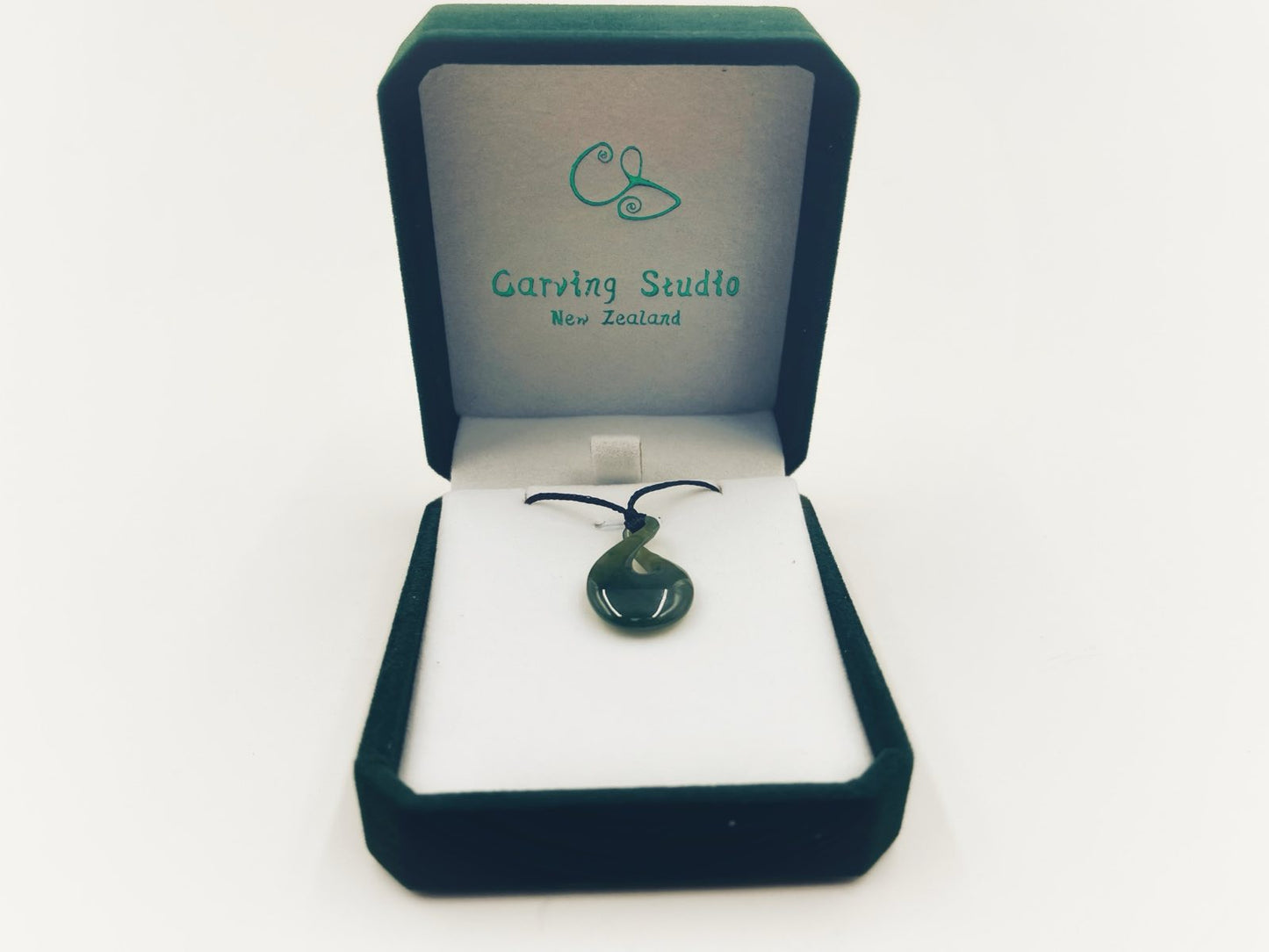 Greenstone Nephrite Jade Pendant Tiny Twist Carving Studio NZ