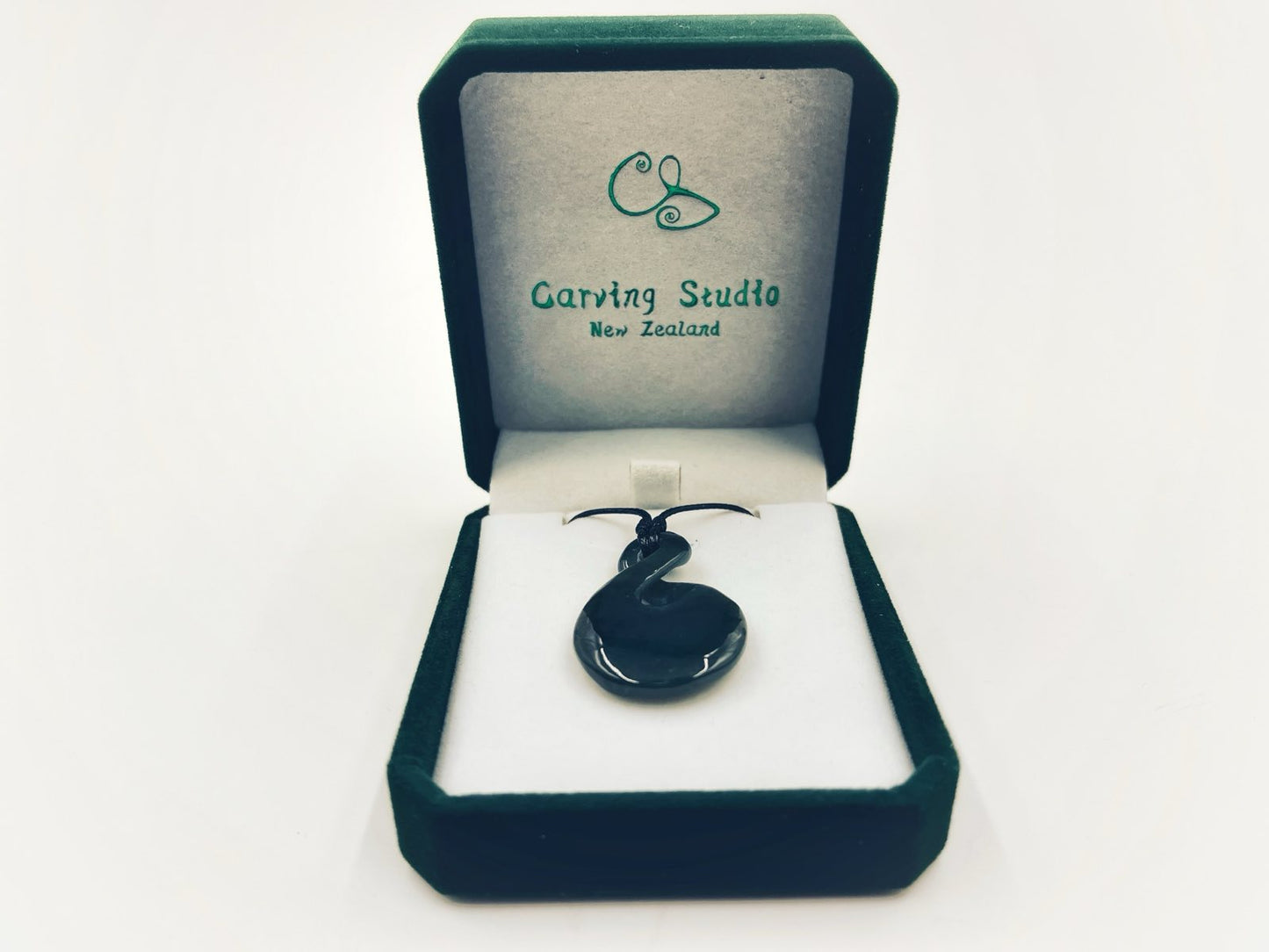 Greenstone Nephrite Jade Twist Pendant E011 – 35×24mm with Gift Box