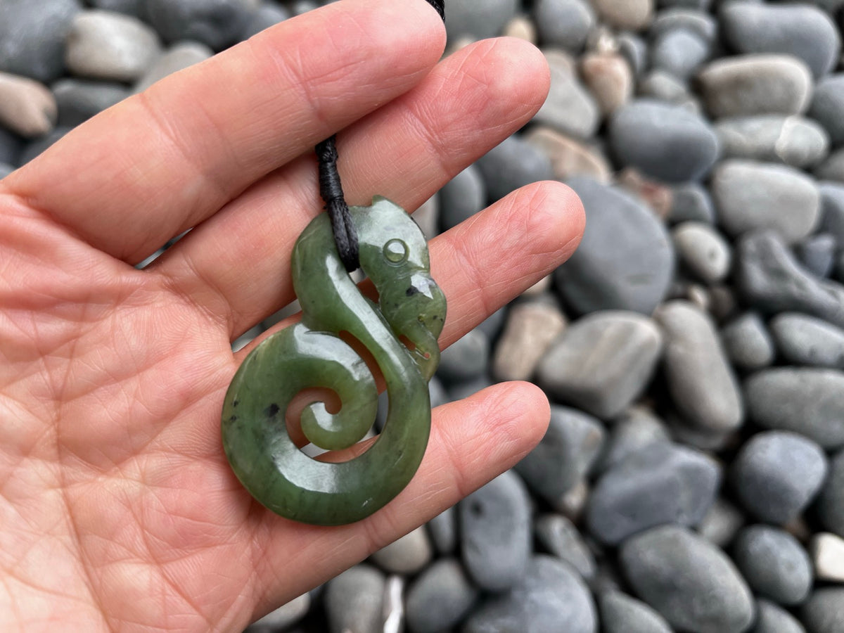 Large Greenstone Nephrite Jade Manaia Pendant #M1CS – 50×30mm with Gift Box