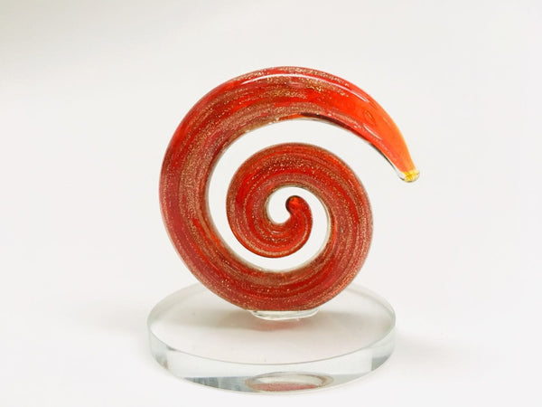 Beautiful Small Handmade Glass Statue Koru Red – Kiwikiss