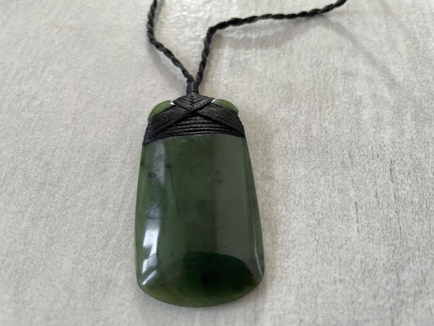 Lashed Greenstone Nephrite Jade Maori Toki 52mm