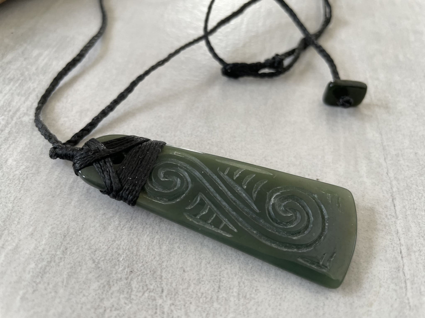 Lashed Greenstone Nephrite Jade Maori Toki 65mm