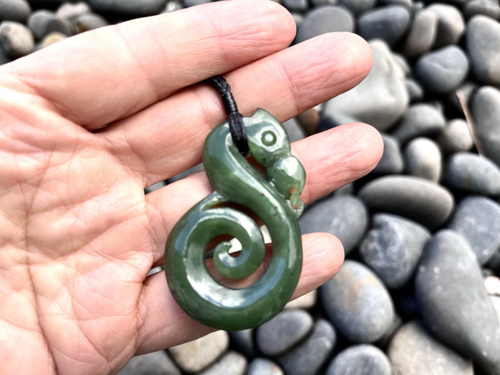 Large Greenstone Nephrite Jade Manaia Pendant 50×30mm with Gift Box