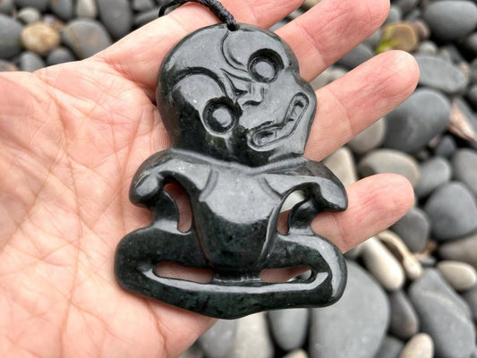 Unique X-Large Greenstone Tiki 80mm