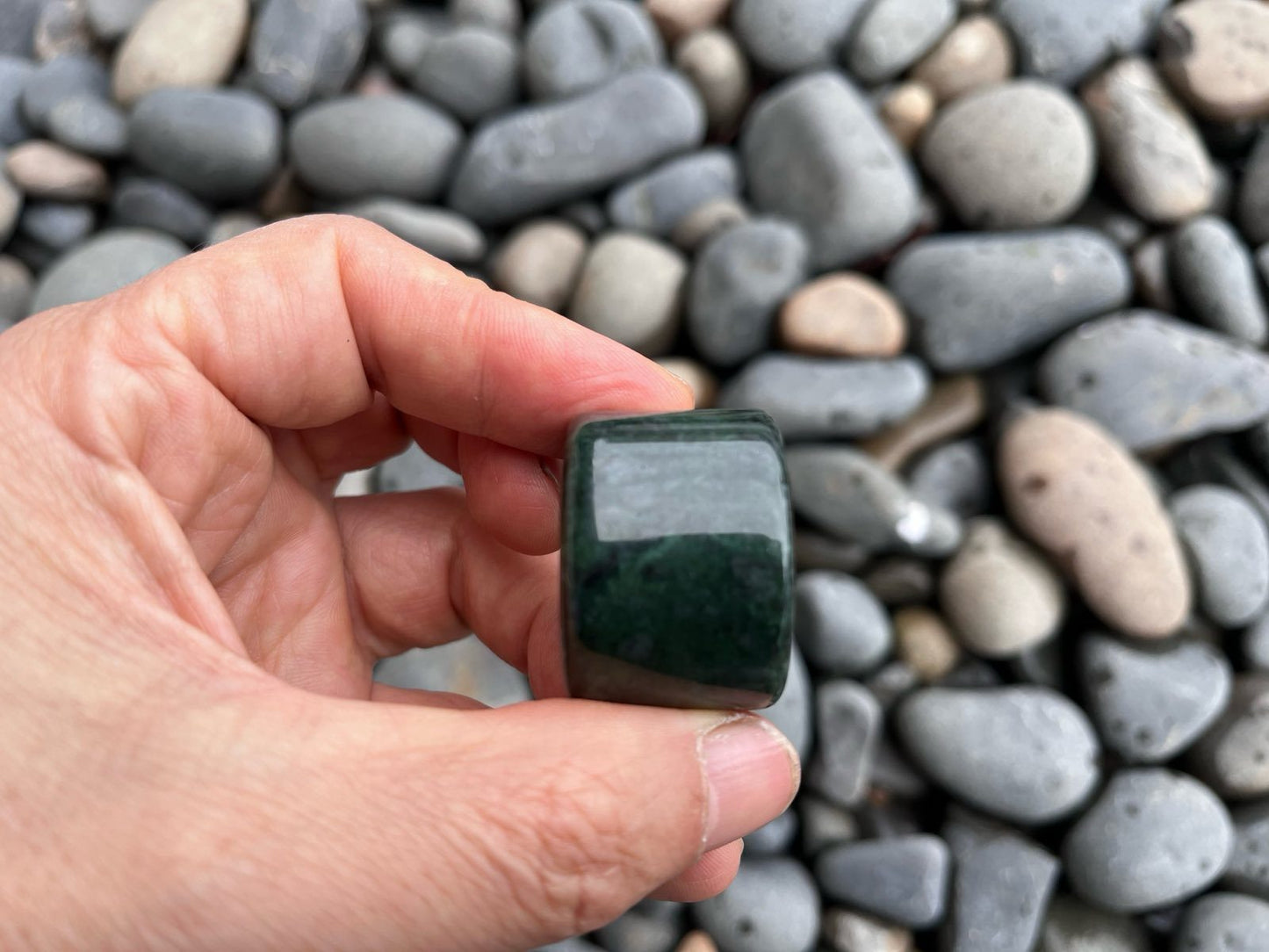 Greenstone Wide Band Ring 23mm Diameter – Heavy 25g