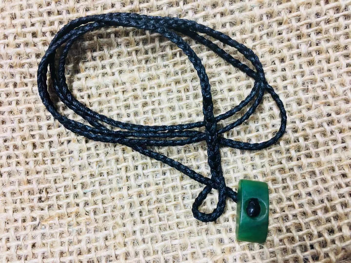 Cord with Greenstone Toggle – Plaited Cord for Pendant or Jewellery
