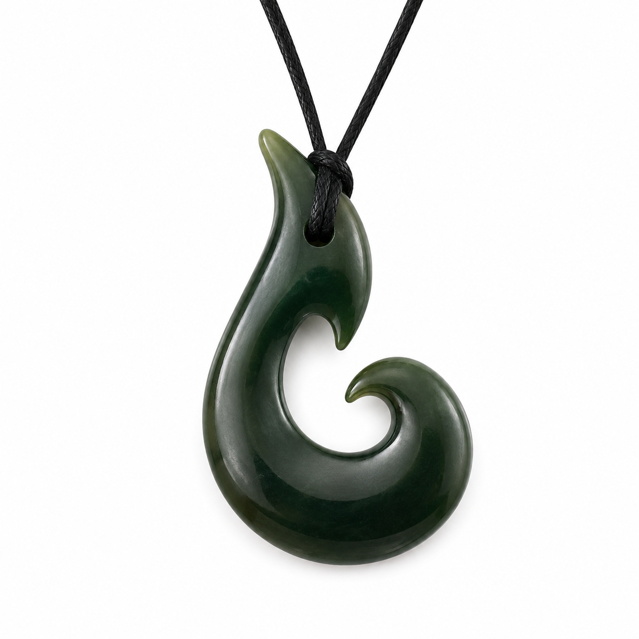 Jade Maori Hei Matau Fish Hook 36mm E010