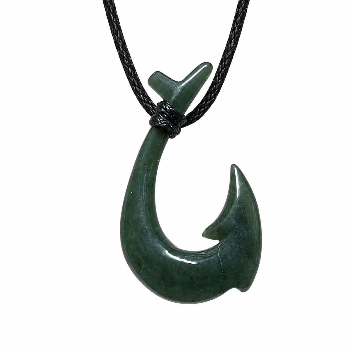 Greenston Maori Hei Matau Fish Hook Pendant – 42mm, Strength, Luck & Prosperity Symbol