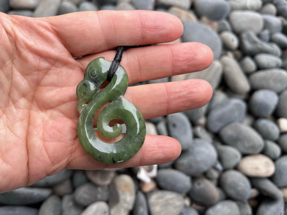 Large Greenstone Nephrite Jade Manaia Pendant #M1CS – 50×30mm with Gift Box