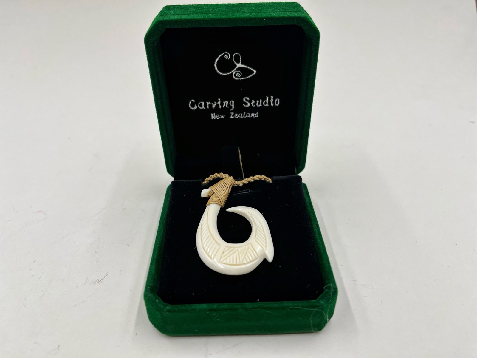 Bone Carving Hei Matau Fish Hook Pendant Māori Necklace Inspired by Maui’s Hook in Moana