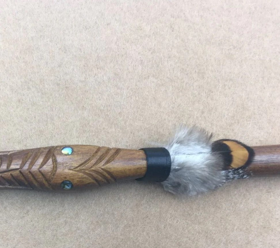 Small Wood Taiaha With Paua Eyes