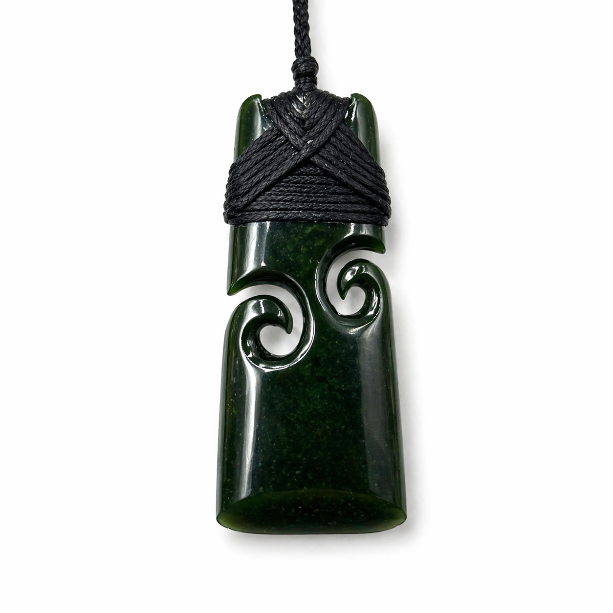 Greenstone Nephrite Jade Toki with two Korus #375CS
