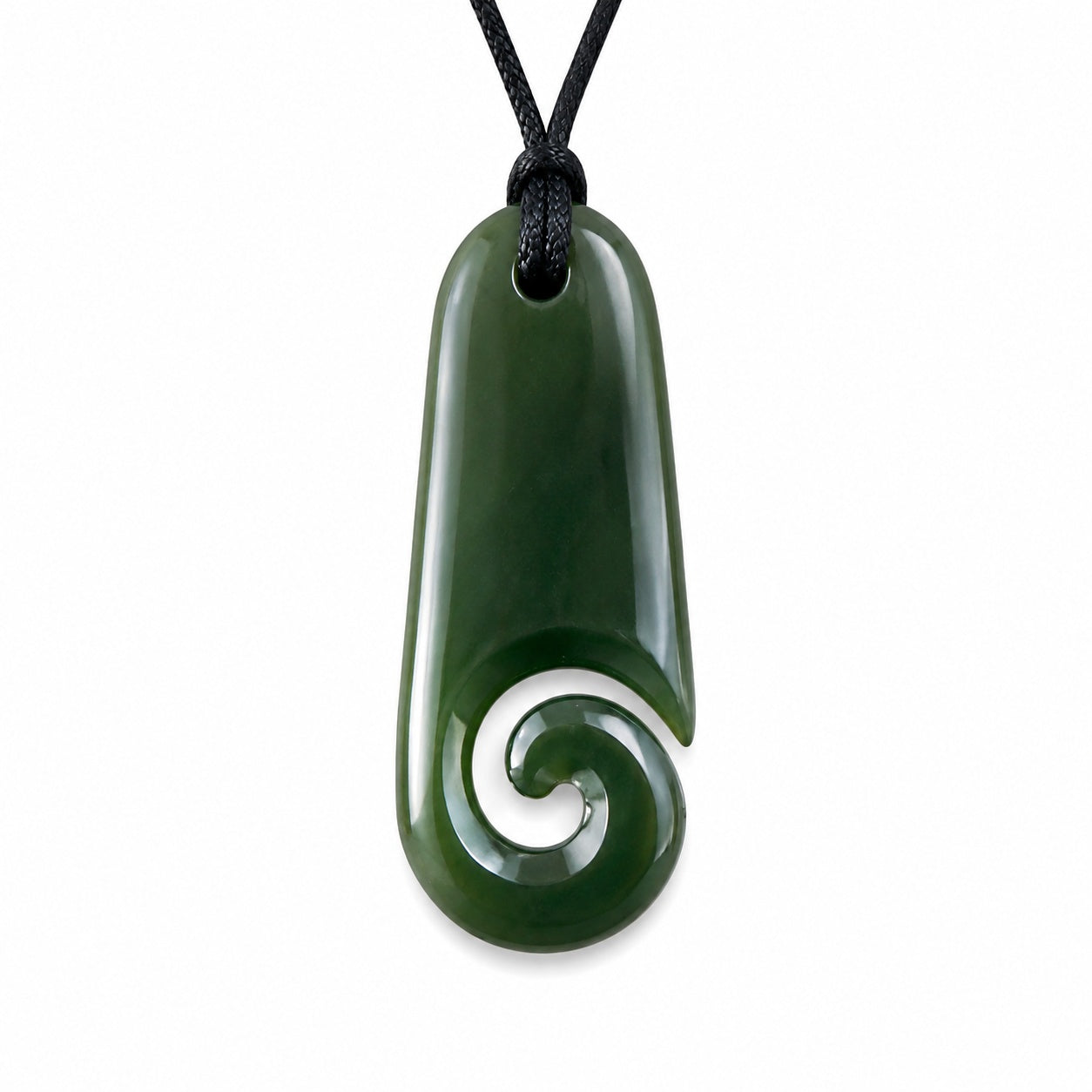 Small Patu Koru Greenstone Nephrite Jade Pendant E028 – 40×16mm with Gift Box