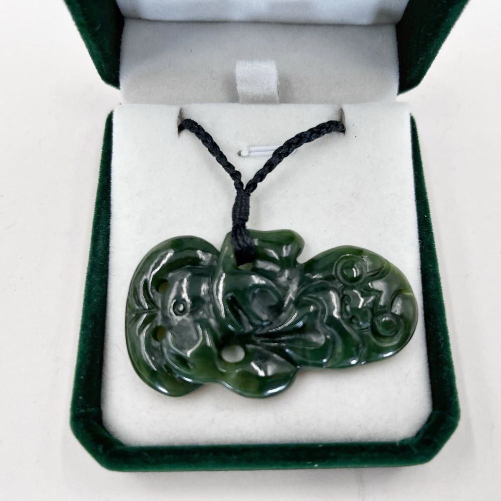 Large Greenstone Hei Tiki 55mm Carving Studio NZ