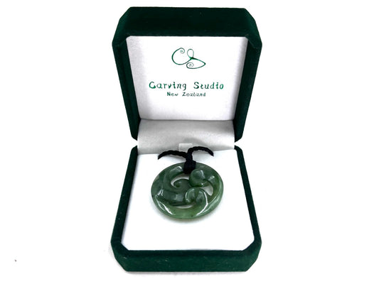 Greenstone Nephrite Jade Triple Koru #TK1CS