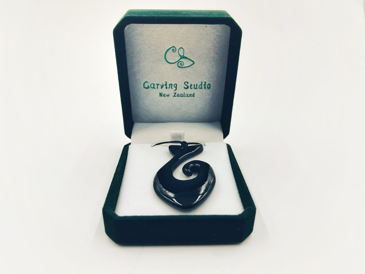 Greenstone Nephrite Jade Hei Matau Fish Hook with Whale Tail Pendant – 55mm, Strength, Protection & Prosperity Symbol